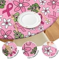 thumbnail image 4 of Pink Breast Cancer and Pioneer Flower Round Fitted Tablecloth with Elastic Edge,Dining Table Cover Waterproof,Outdoor Round Tablecloth for Camping,Dining,Indoor and Outdoor, 4 of 7