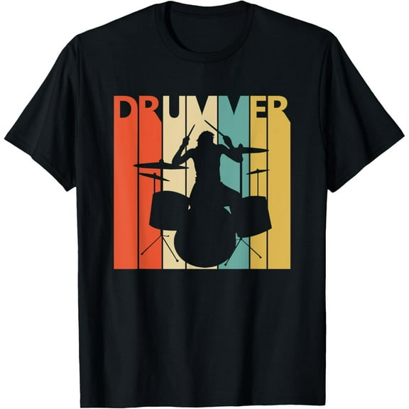 Vintage Retro Drummer Funny Creative Graphic T-Shirt Gift For Drum Player Musician