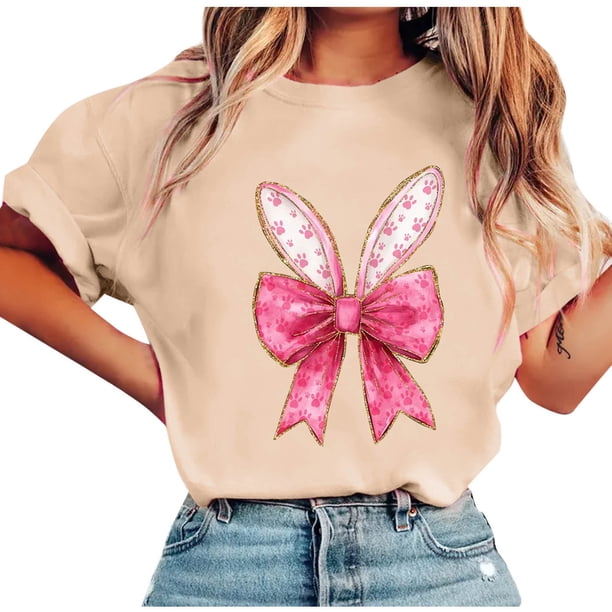Tops de Manga Corta de Verano para las Mujeres Imprimir Blusa de Cuello Redondo, Moda Ligera de Poliéster Spandex