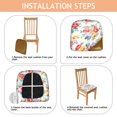 thumbnail image 4 of Pioneer Flower Seat Covers for Dining Room Chairs Set Of 6,Stretch Printed Washable Chair Seat Cover with Elastic Ties and Button,Removable Waterproof Couch Cushion Covers, 4 of 6
