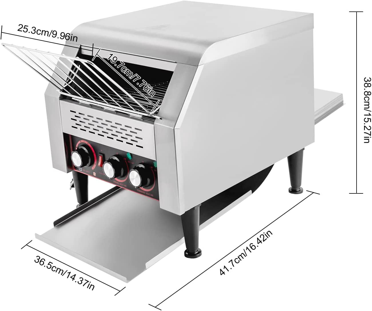 Miumaeov 300PCS/H Electric Restaurant Commercial Conveyor Toaster Tray Toasting Machine