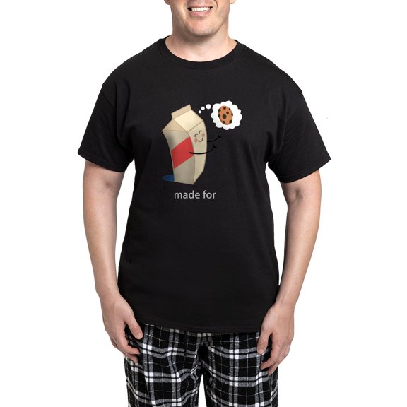 CafePress - Made For Each Other Cookies And Milk Men's Dark Pa - Men's Dark Loose Fit Cotton Pajama Set