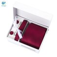 thumbnail image 3 of Deago Mens Ties Silk Necktie Pocket Square Cufflinks Tie Clip Set Wedding Business (Red), 3 of 9