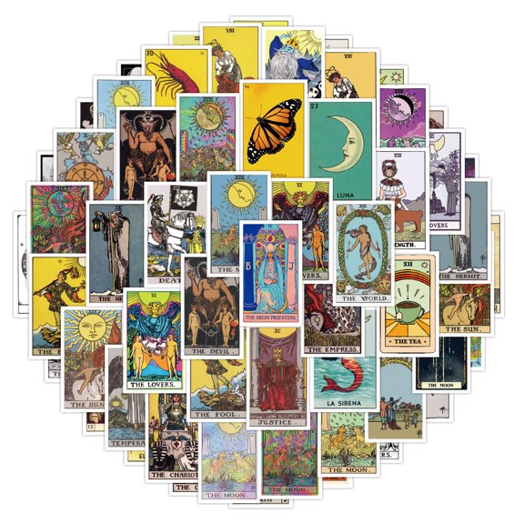 60pcs Tarot Laptop Vinyl Stickers car Sticker for Snowboard Motorcycle Bicycle Phone Computer DIY Keyboard Car Window Bumper Wall Luggage Decal Graffiti Patches
