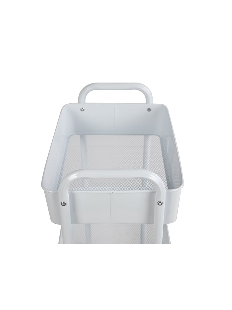 Mainstays Metal Frame Laundry Basket Sorter, 3-Tier, Arctic White