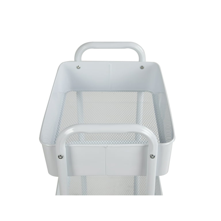 Mainstays Metal Frame Laundry Basket Sorter, 3-Tier, Arctic White