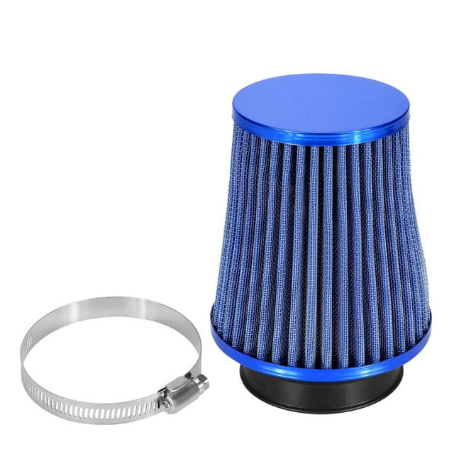 Kit de inducción de admisión de filtro de aire frío de alto flujo para automóvil, cono de malla de alta potencia azul