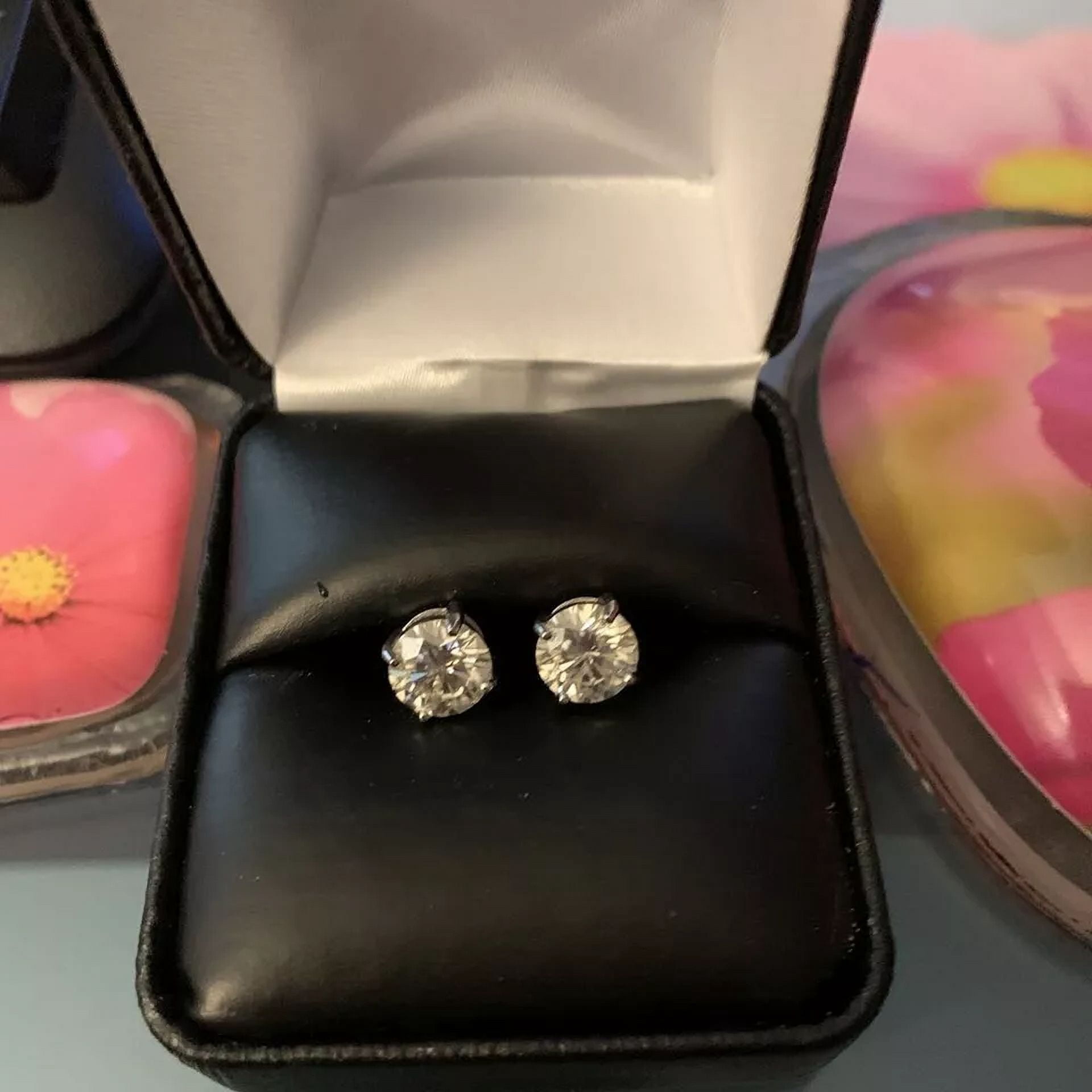 "1 Ct Moissanite Screw Back Solitaire Stud Earrings | GRA Certified D/VVS1 | 925 Sterling Silver | 5MM"