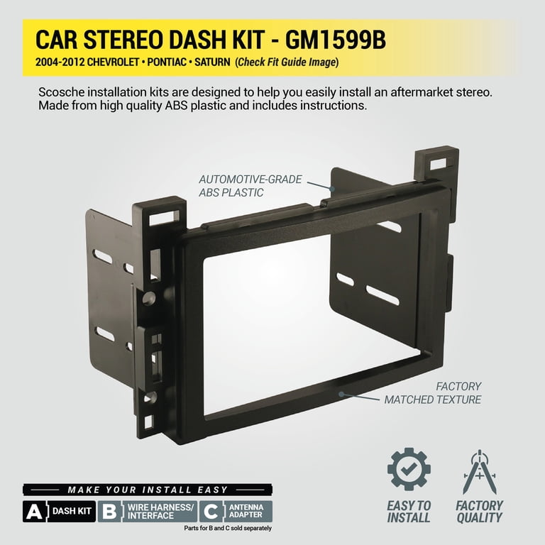Metra 99-3302S Single DIN Dash Kit – For 2010+ GM, Pontiac, Saturn