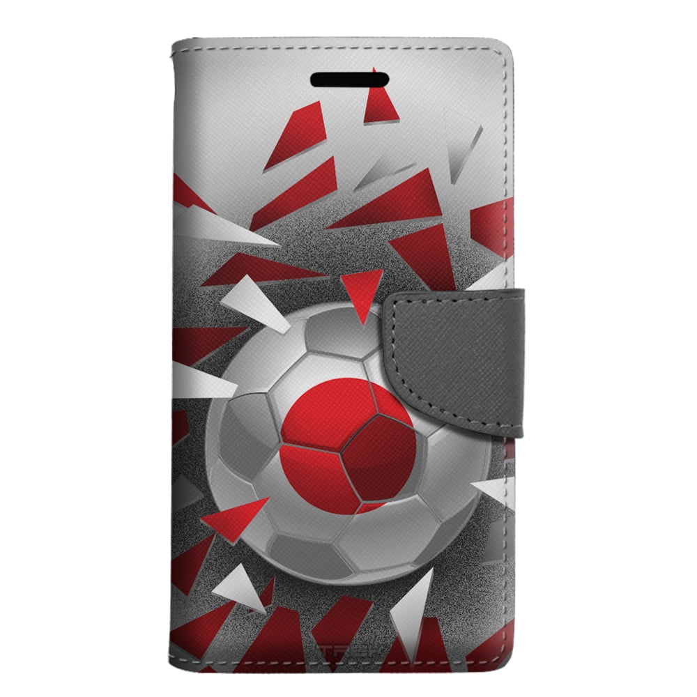 Google Pixel Wallet Case Soccer Ball Japan Flag Case by Trek Media Group