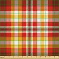 thumbnail image 2 of Ambesonne Orange Plaid Fabric by the Yard Upholstery, Warm Palette Squares, 3 Yards, Vermilion and Chestnut Brown, 2 of 5