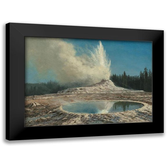 Bierstadt, Albert 14x11 Black Modern Framed Museum Art Print Titled - Geyser, Yellowstone Park