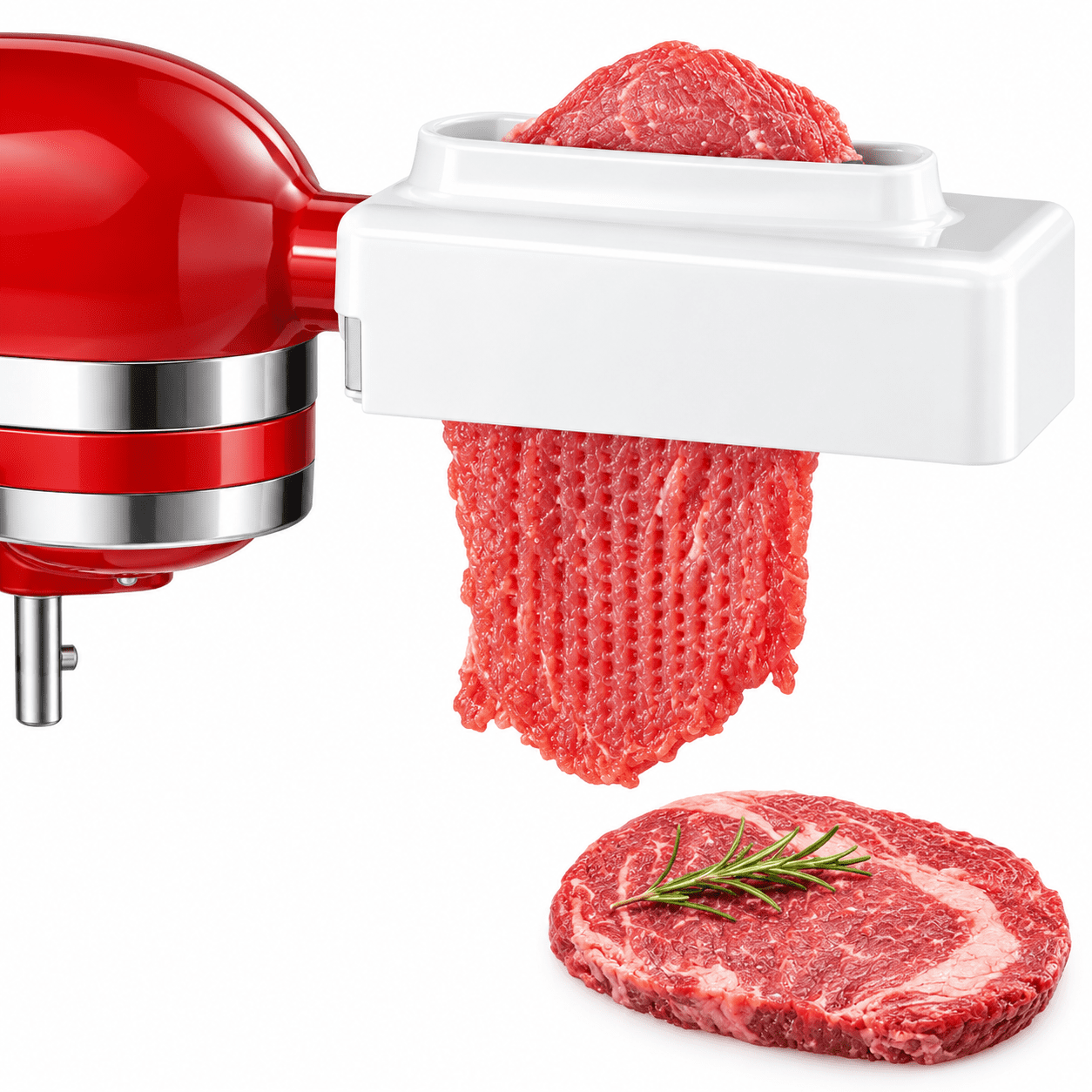 INSMART Meat Tenderizer Attachment for KitchenAid & Cuisinart Mixer, Upgraded 304 Stainless Steel Sharp Roller, Max 1 Inch Thick Meat, Detachable Easy-Clean Tool for Beef Pork Lamb Home Tenderizing