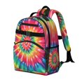 thumbnail image 2 of Colorful Rainbow Tie Dye Spiral Pattern Backpack for School,Cute School Bag,Schoolbag with Adjustable Shoulder Straps & Padded Back,15.25"x11.5"x5.25", 2 of 5