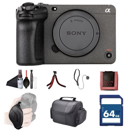 Sony FX30 Cinema Line Camera with XLR Handle Unit (ILME-FX30) – 26MP APS-C Sensor | 4K Super 35 Recording | 64GB Card  Bag Flex Tripod Hand Strap Card Wallet Cap Keeper Cleaning Kit