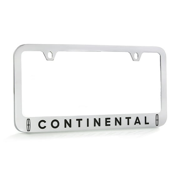 Lincoln Continental Chrome Plated Brass Metal License Plate Frame Holder wide bottom engraved 2 hole