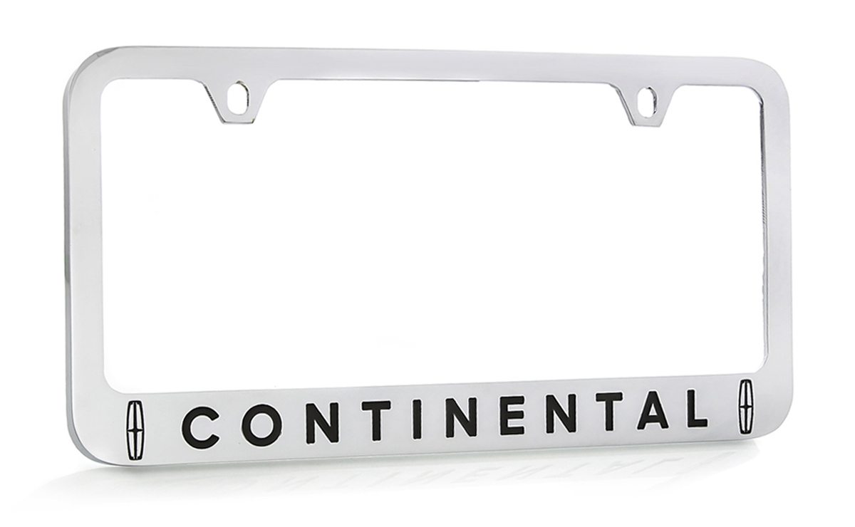 Lincoln Chrome Logo On Black License Plate Frame