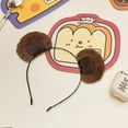 thumbnail image 5 of Cartoon Bear Ears Headband Cute Velvet Hair Band for Women Girls Party Hair Accessories Animal Themed Washable, 5 of 8