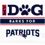 Imperial White New England Patriots 10" x 10.5" Dog Barks Wood Wall Art