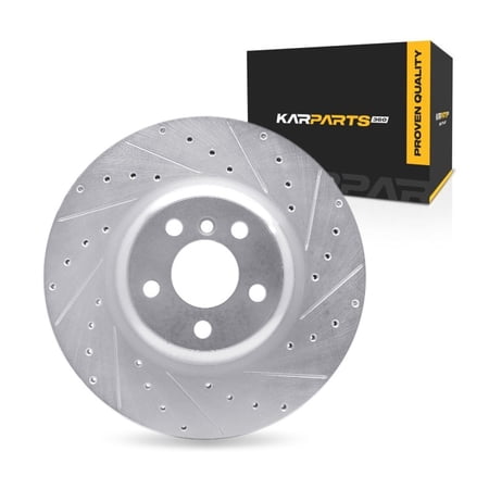 KarParts360 For BMW iX 2022 23 24 25 2026 Brake Rotor Rear, Passenger Side | Silver | 13.58 Inches Outside Diameter | 0.88 Inches Discard Thickness | 2.64 Inches Center Hole Diameter