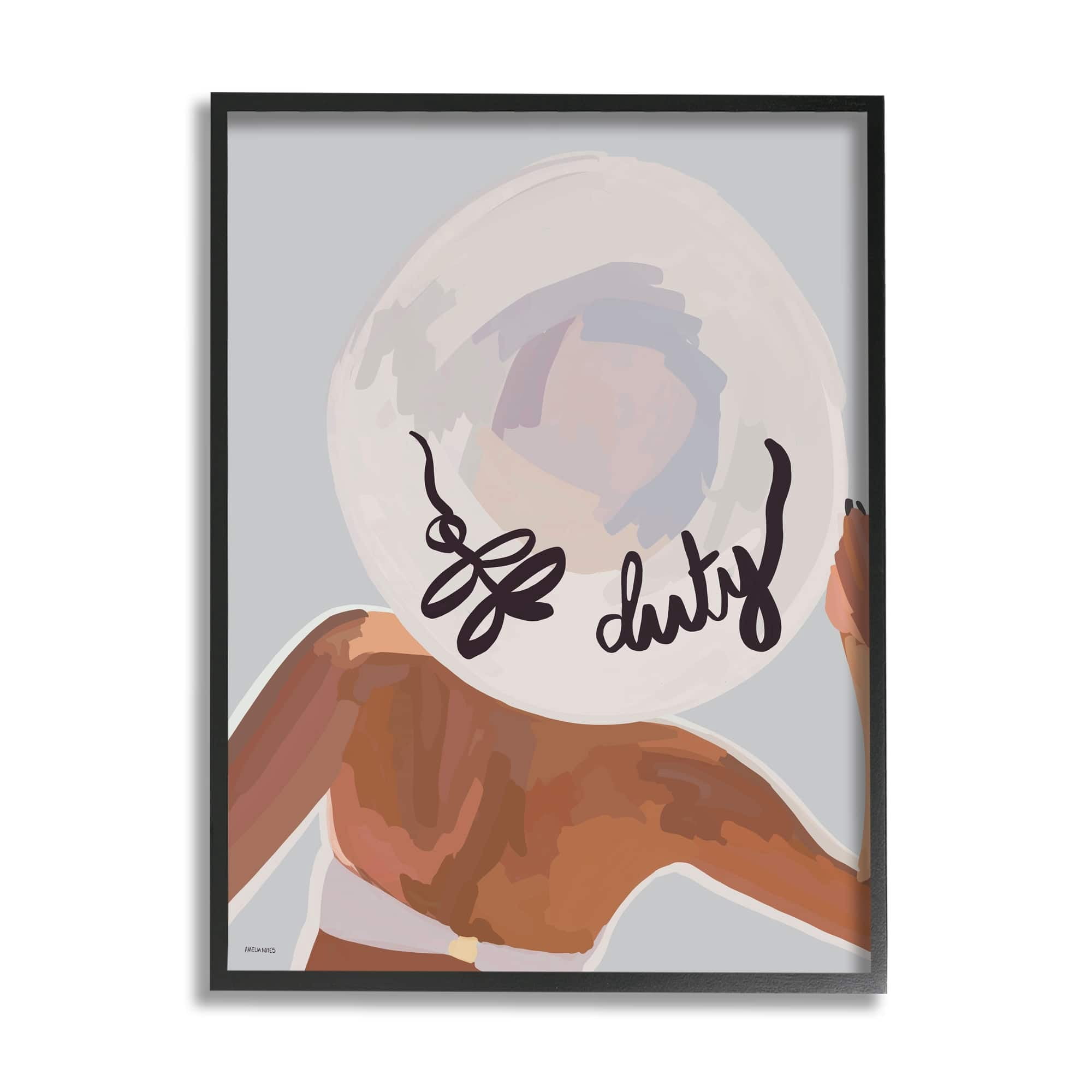 Stupell Industries Off Duty Relaxing Summer Vacation Beach Woman Graphic Art White Framed Art Print Wall Art, Design by Amelia Noyes