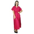 thumbnail image 3 of Bimba Women Long Solid Kaftan Soft Cotton Beach Cover Up Caftan Maxi, 3 of 5