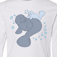 thumbnail image 4 of Inktastic Cute Manatees with Bubbles Long Sleeve Youth T-Shirt, 4 of 5