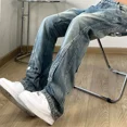 thumbnail image 3 of Pantalones vaqueros rectos para hombre, Vaqueros acampanados, ropa Original, holgados, estilo Kpop, Y2k, 2000s, 3 of 5