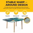 thumbnail image 4 of Teal Blue Marble Table Cloths for 6 Foot Rectangle Tables, Modern Abstract Texture Art Ombre Patio Waterproof Elastic Fitted Tablecloths, Washable Rectangular Table Cover for Camping, 4 of 8