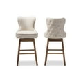 thumbnail image 2 of Baxton Studio Gradisca Modern and Contemporary Brown Wood Finishing and Light Beige Fabric Button-Tufted Upholstered, 2 of 7