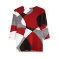 thumbnail image 6 of Abstract Geometric Print Top for Women, Crew Neck Half Sleeve Loose Fit Tunic Blouse - Lightweight Casual Summer Tee Shirt Multicolor M, 6 of 7