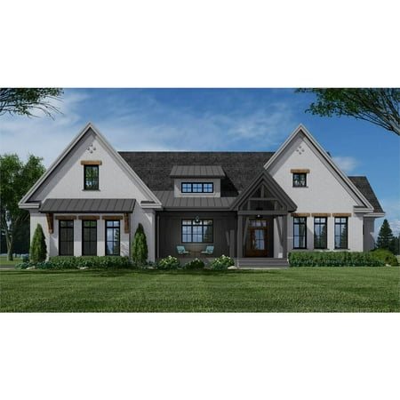 The House Designers: THD-3267 Builder-Ready Blueprints to Build a One-Story Farmhouse Plan with Crawlspace Foundation (5 Printed Sets)