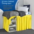 thumbnail image 3 of 34 Inch Drop Full XL Size Dorm Bed Yellow Solid Bed Skirt Lightweight Ruffled Pattern Split Corner Premium Hotal Quality With Flexible Elastic & Fade Resistent, 3 of 7