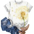 thumbnail image 6 of vigerkar Dandelion Graphic Floral T-Shirt Women Casual Summer Boho Tops Holiday Wildflowers Tee Shirts (Yellow, M), 6 of 7