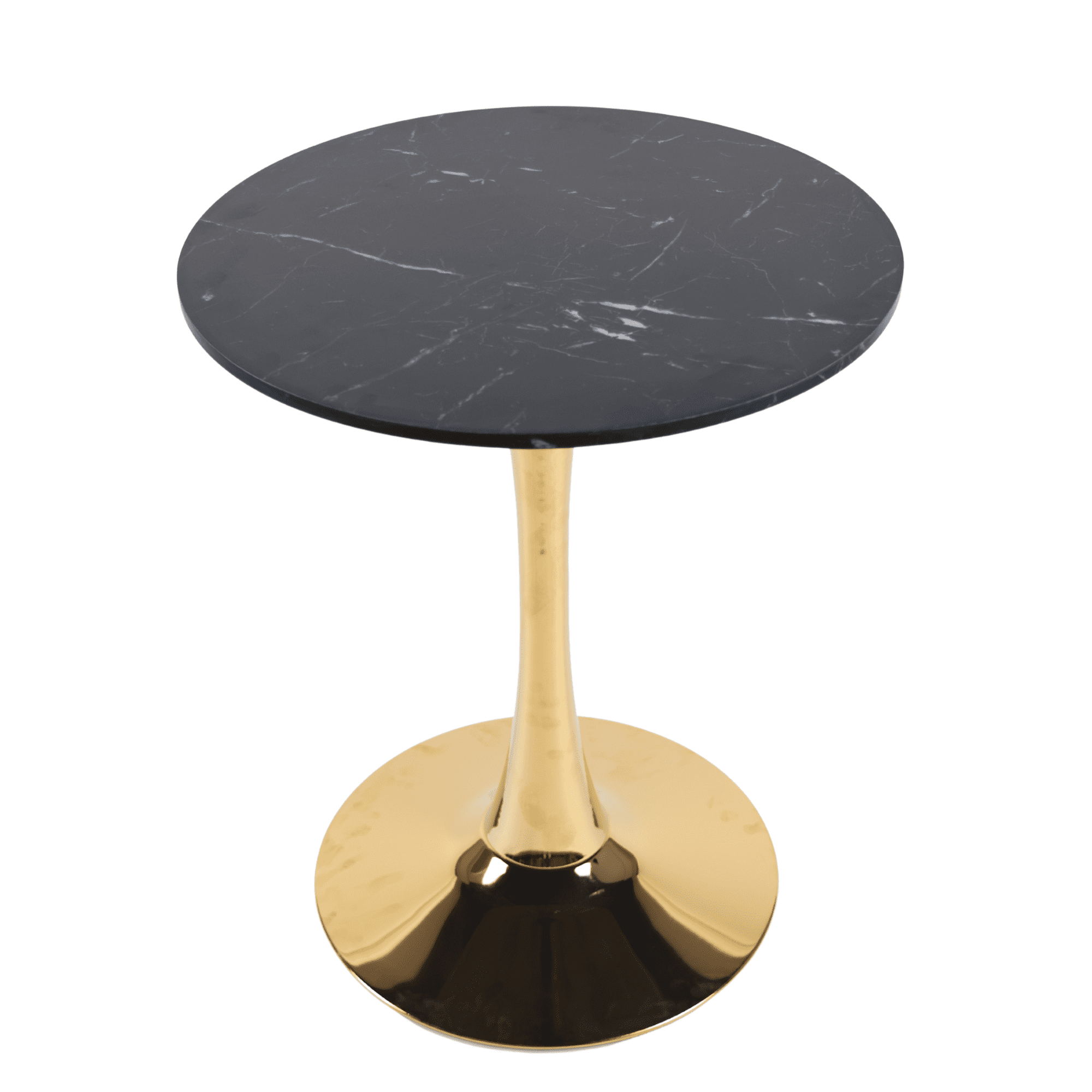 Euroco 23.6" Round Dinning Table for 2-4,Modern Kitchen Table with Metal Pedestal Base & Tulip Design for Dining, Tea & Lounge,Black