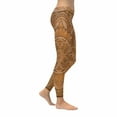 thumbnail image 3 of SUNENAT Retro Mandala Style Floral Circle Wood Art Stretchy Capri Leggings Skinny Yoga Sports Pants XXXL, 3 of 4