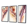 thumbnail image 3 of Designart "Redend Point Canyon - A River's Tale I" Abstract Liquid Ink Framed Wall Art Set Of 3 - Red Modern Frame Canvas Set For Living Room Decor, 3 of 6