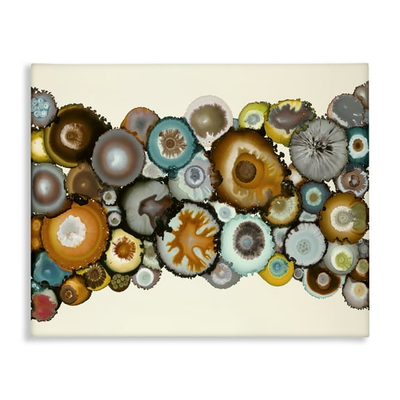 Stupell Industries Various Agate Clusters Abstract Painting Wrapped Canvas Art Print Wall Art, 20 x 16