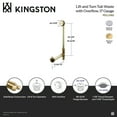 thumbnail image 4 of Kingston Brass PDLL3181 23-Inch Brass Lift and Turn Tub Waste and Overflow in Polished Chrome, 4 of 4