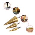 thumbnail image 3 of Lishi High Speed Steel Titanium Step Drill Bit Set (3pcs) with Pouch - Impact Driver Compatible, 3 of 5