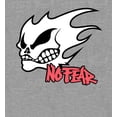 thumbnail image 2 of No Fear Fire Skull Logo Adult Heather Gray Crew Neck Short Sleeve Tee-XL, 2 of 4