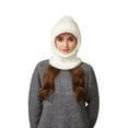 thumbnail image 6 of Women’s 3-in-1 Pom-Pom Bill Knitted Balaclava - Fleece-Lined Hat Scarf Mask Set, Upgraded Windproof Warm Winter Headwear, Soft Thickened Design for Cold Weather, Stylish Outdoor Accessory, B, 6 of 7