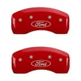 thumbnail image 5 of MGP 4 Caliper Covers Engraved Front & Rear Oval logo/Ford Red finish silver ch, 5 of 6