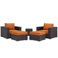 thumbnail image 2 of Modway Convene 5 Piece Outdoor Patio Sectional Set in Espresso Orange, 2 of 7