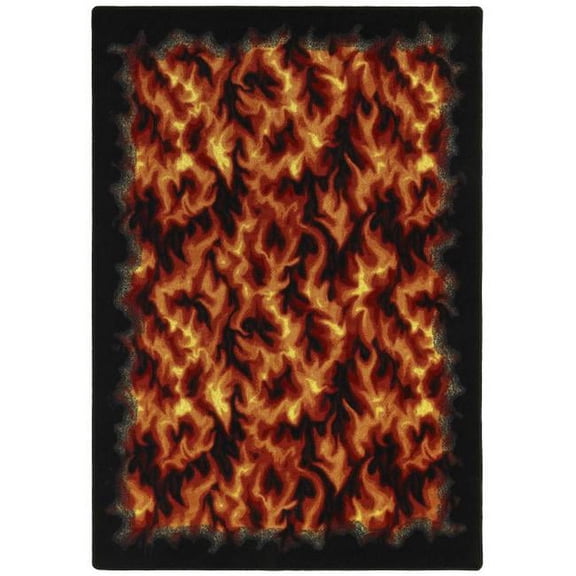 Inferno Red 7 ft.8 in. x 10 ft.9 in.  WearOn Nylon Machine Tufted- Cut Pile Whimsy Rug