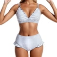 thumbnail image 2 of Women's Bikini Swimsuits Floral Print High Waist Bikini Sets for Women With Straps Beach Cover Up Outfit Swimsuit, 2 of 5