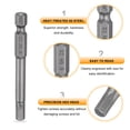 thumbnail image 5 of Uxcell 5pcs H5.0 Hex Head Drill Bit Wrench 5mm Metric Flat Tip 1/4" Hex Shank 65mm (2.56") Long Magnetic Hexagonal Screw Driver Socket Screwdriver Bits, 5 of 7
