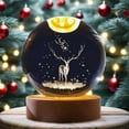 thumbnail image 7 of WEGFTDUOP Christmas Tree Crystal Lights And Reindeer Crystal Ball Stereo Engraved Night Light With Wooden Base Unique Christmas Decor Or Gift Christmas Holiday Products, 7 of 7
