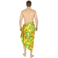 thumbnail image 2 of HAPPY BAY Men's Swim Trunk Bathing Suit Sarong Pareo Beach Wrap One Size Tangerine, Floral Hibiscus Palm Tree Summer Vacation Party, 2 of 5