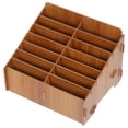 thumbnail image 2 of KAKOWELY phone holder classroom Desktop Storage Box Wooden Tabletop Smartphone Holder Phone Storage Container For Office Multiple Wood Cell Phone Holder Mobile Phone Display Box, 2 of 5